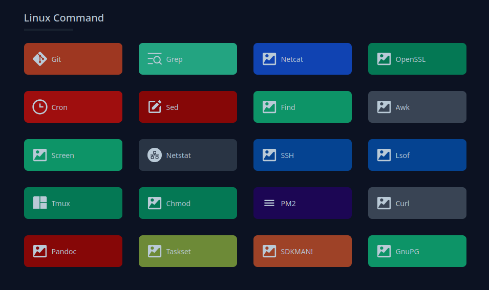 Sessão de comandos Linux do site CheatSheets